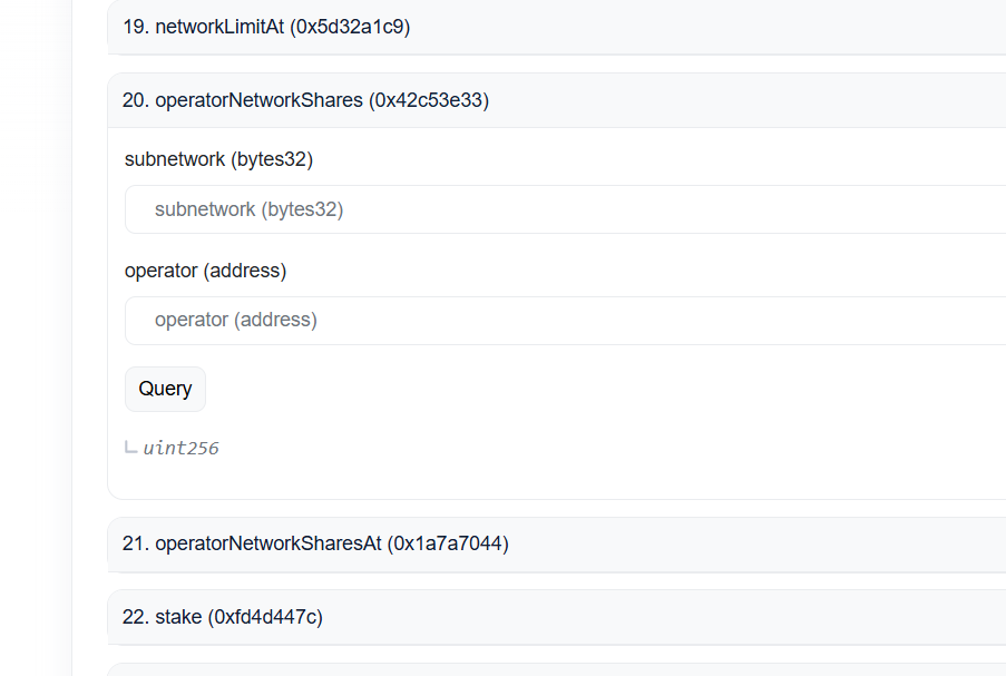 Set operator network shares using Etherscan